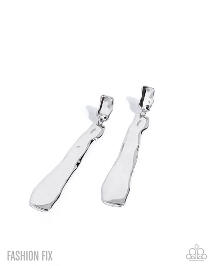 Coastal Craft - Silver - Paparazzi Post Earrings