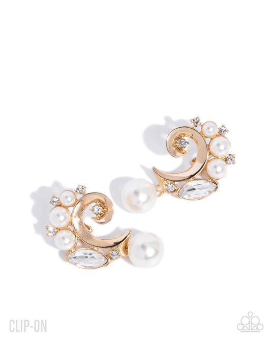 Polished Pact - Gold - Paparazzi Clip On Earrings