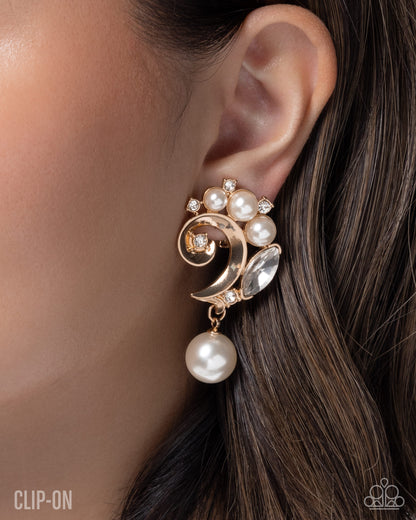 Polished Pact - Gold - Paparazzi Clip On Earrings