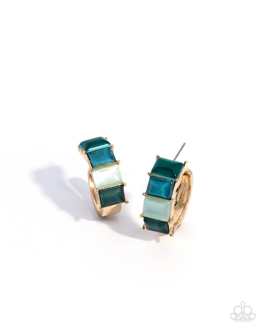 Swoon-Worthy Statement - Green - Paparazzi Hoop Earrings