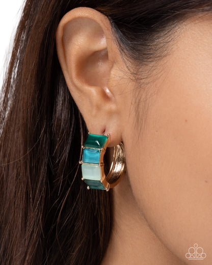 Swoon-Worthy Statement - Green - Paparazzi Hoop Earrings