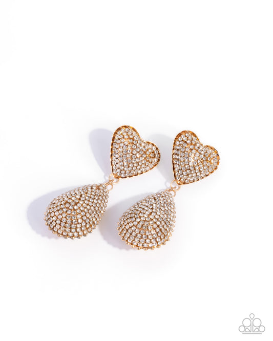 Sweetheart Sway - Gold - Paparazzi Post Earrings