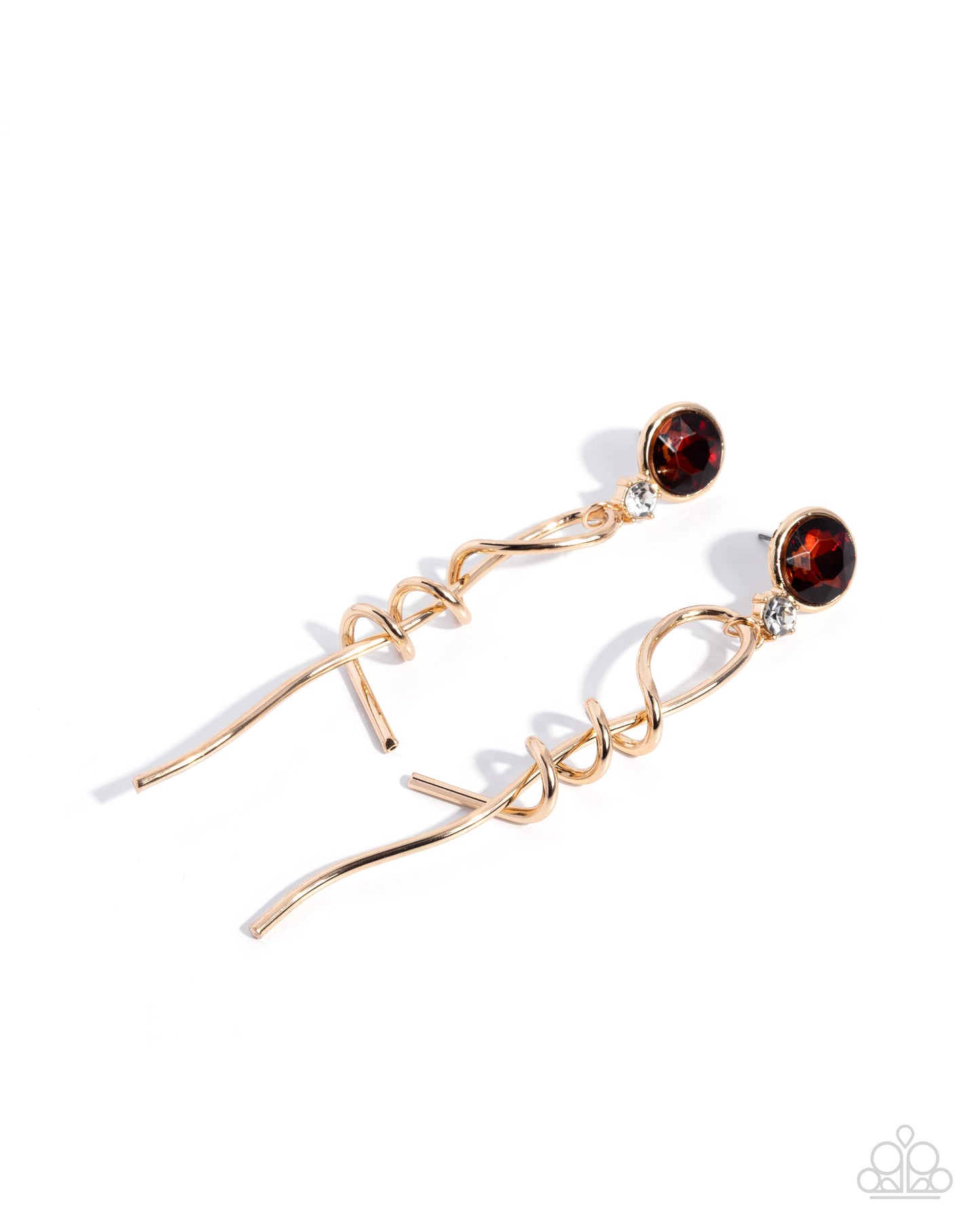 Exaggerated Emerald - Brown - Necklace and Pretty Pirouette - Brown - Earrings Paparazzi Set