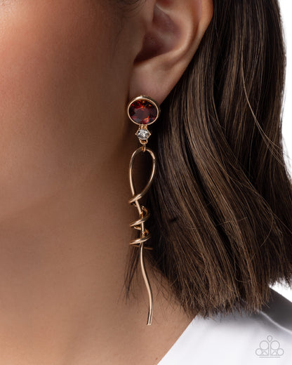 Exaggerated Emerald - Brown - Necklace and Pretty Pirouette - Brown - Earrings Paparazzi Set