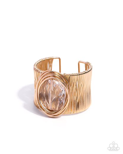 Coming Soon - Textured Tabloid - Gold - Paparazzi Cuff Bracelet