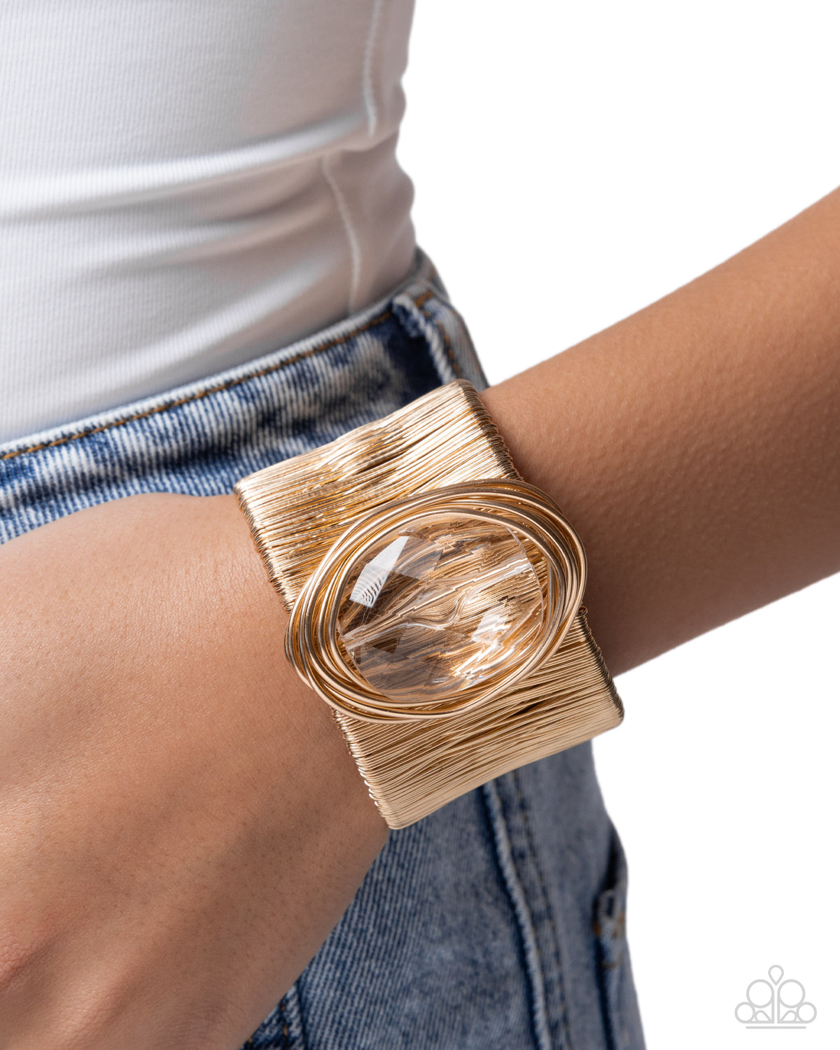 Coming Soon - Textured Tabloid - Gold - Paparazzi Cuff Bracelet