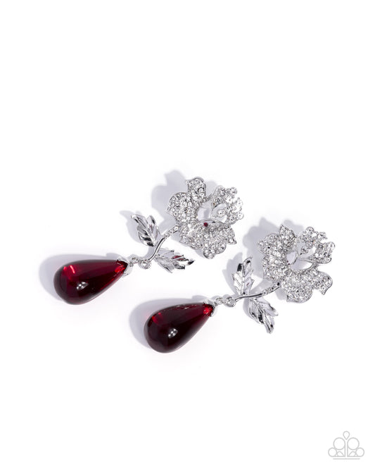 Flourishing Fringe - Red - Paparazzi Post Earrings