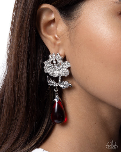 Flourishing Fringe - Red - Paparazzi Post Earrings
