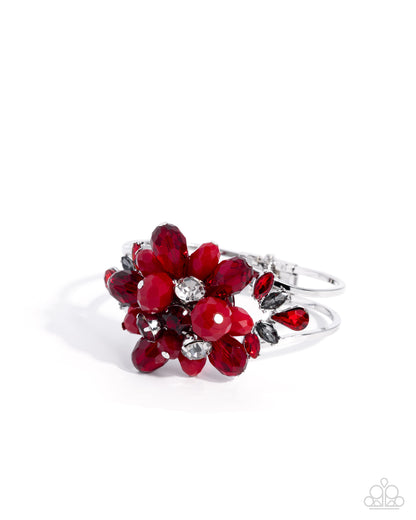Shimmery Spectacle - Red - Paparazzi Hinge Bracelet