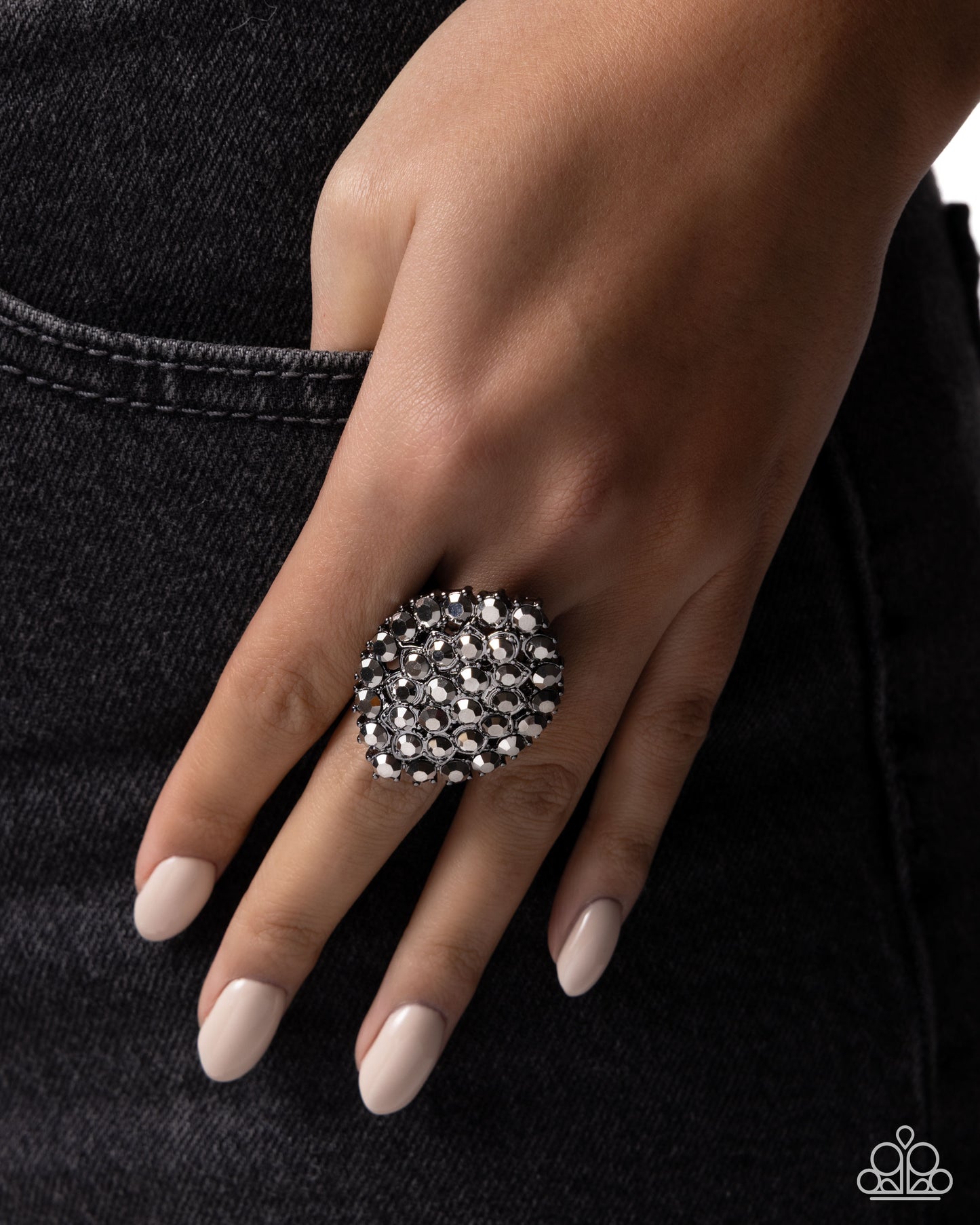 Private Polish - Black - Paparazzi Ring