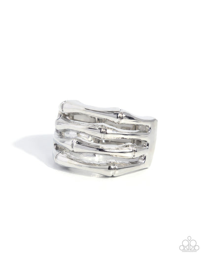 Stacked Service - Silver - Paparazzi Ring
