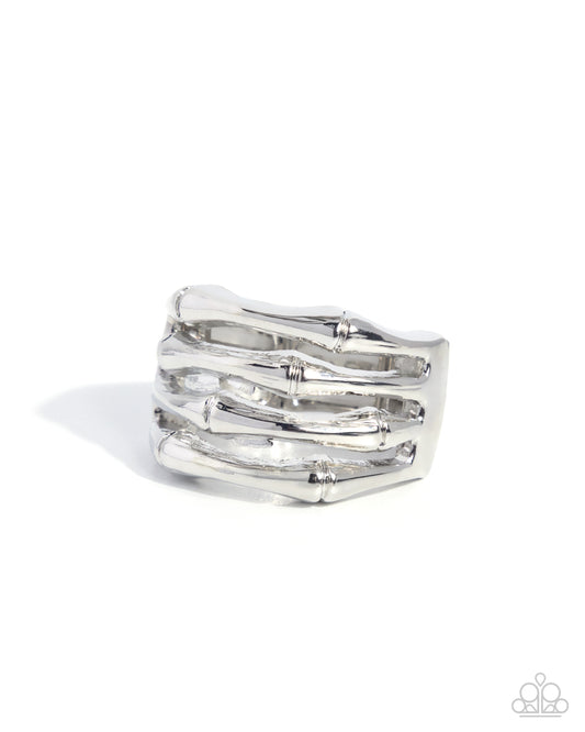 Stacked Service - Silver - Paparazzi Ring