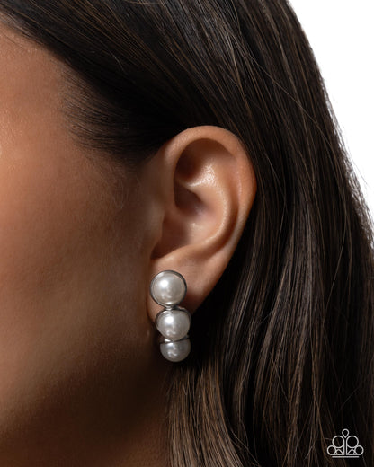 Coming Soon - Classy Cinderella - White - Paparazzi Post Earrings