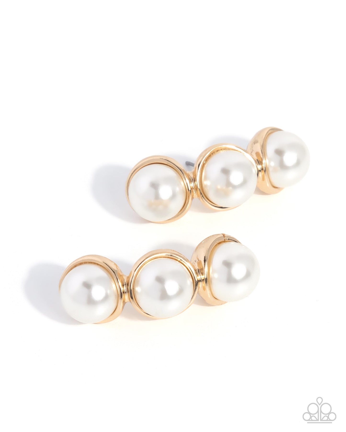 Classy Cinderella - Gold - Paparazzi Post Earrings
