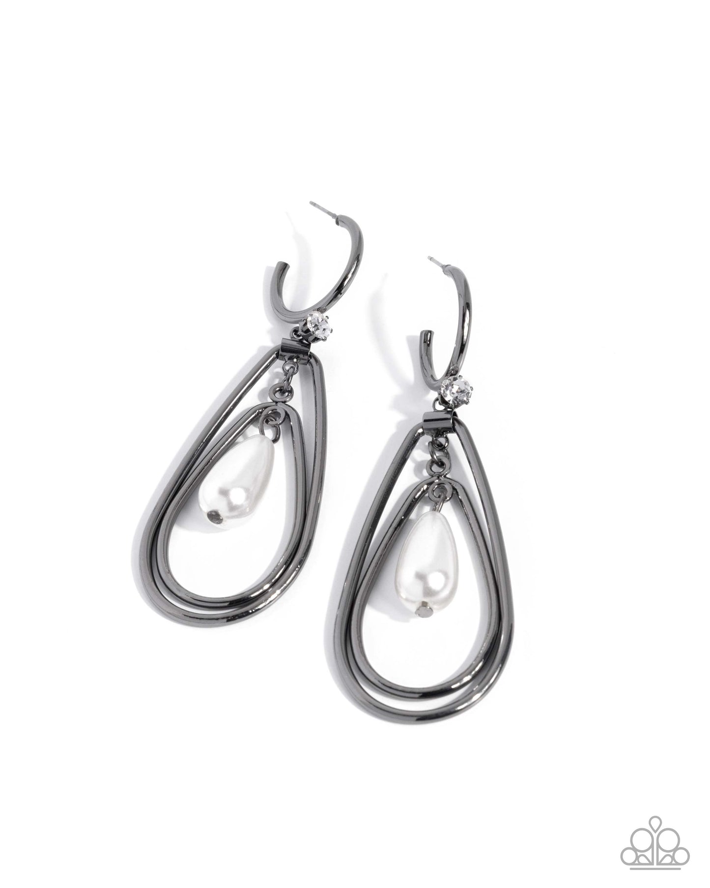 Colorful Composition - Black - Paparazzi Hoop Earrings