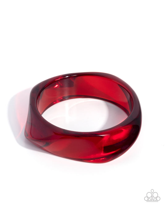 Affixed Allegro - Red - Paparazzi Bangle Bracelet