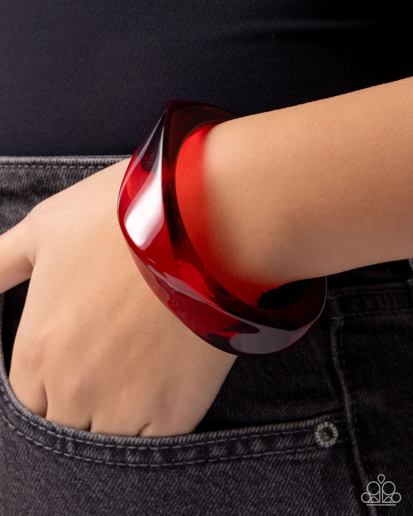 Affixed Allegro - Red - Paparazzi Bangle Bracelet