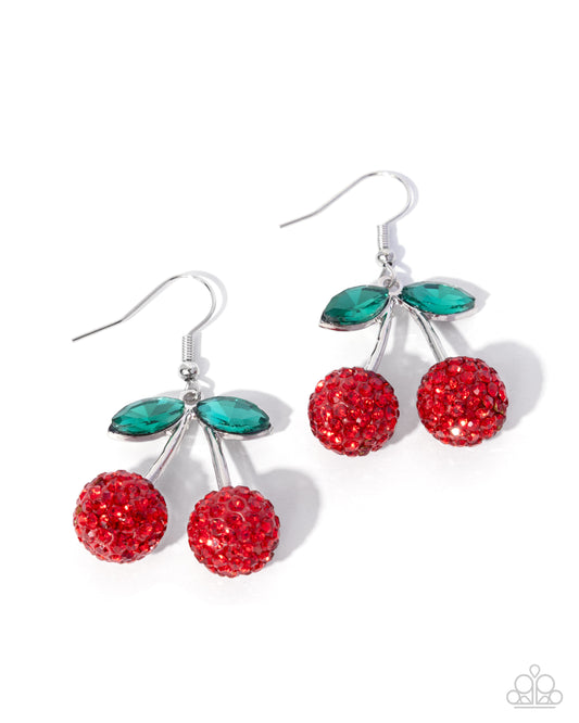 Cherry Contract - Red - Paparazzi Earrings