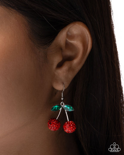Cherry Contract - Red - Paparazzi Earrings