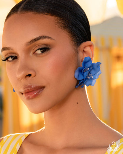 Balanced Blooms - Blue - Paparazzi Post Earrings