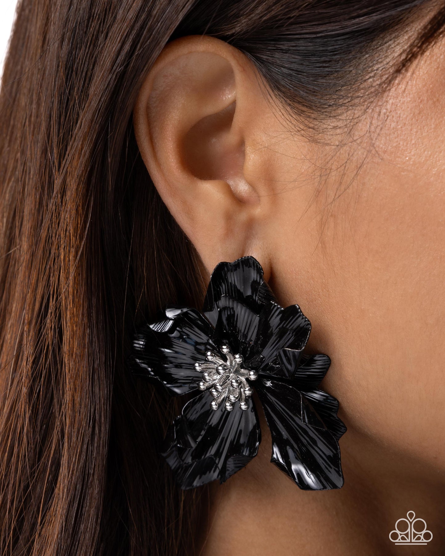 Coming Soon - Buoyant Blooms - Black - Paparazzi Post Earrings