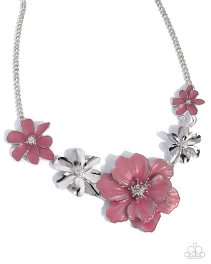 Bouquet Bunch - Pink - Paparazzi Necklace