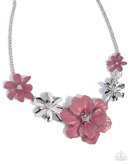 Bouquet Bunch - Pink - Paparazzi Necklace