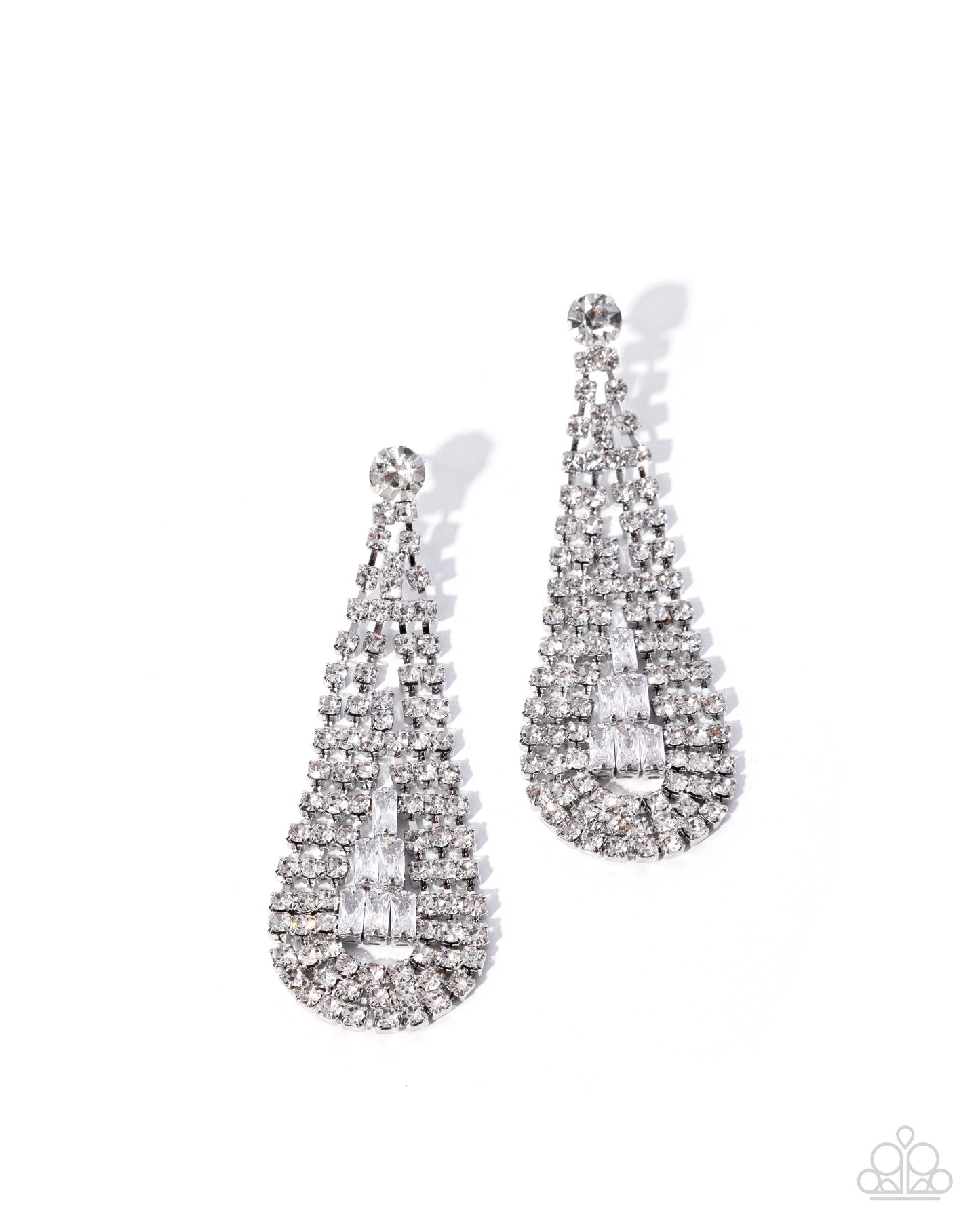 Coming Soon - Sassy Sashay - White - Paparazzi Post Earrings