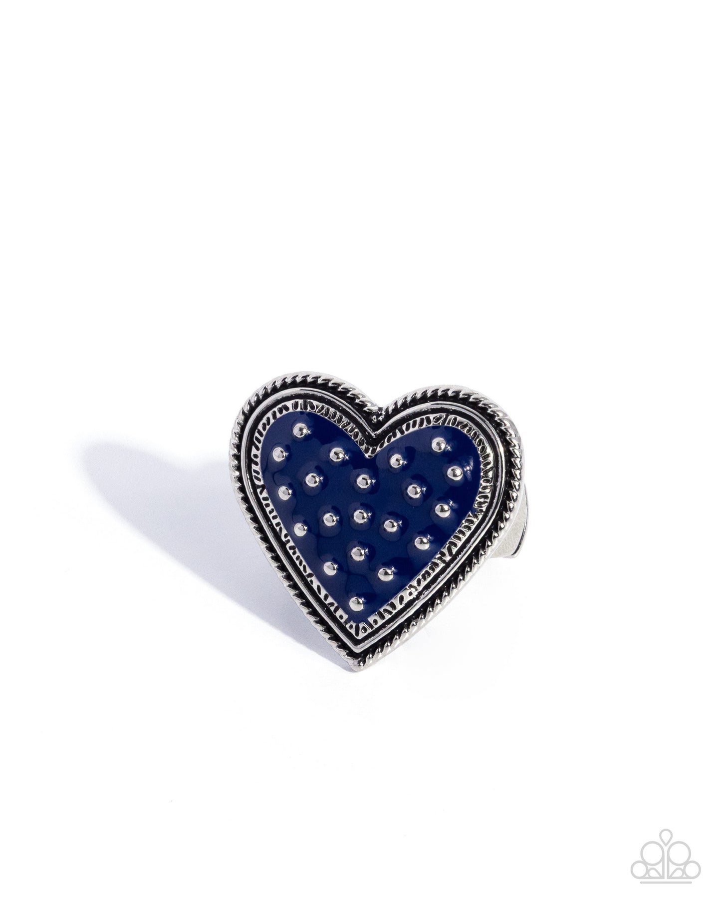 Painted Production - Blue - Paparazzi Heart Ring