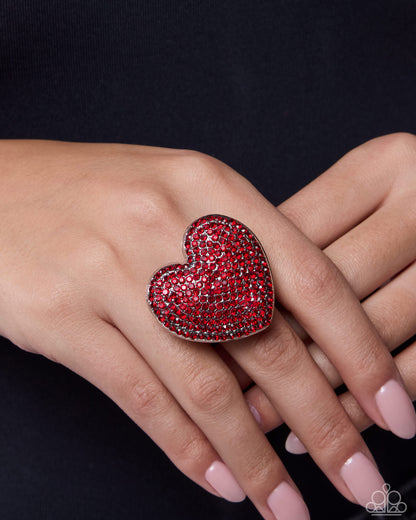 Coming Soon - Reliable Romance - Red - Paparazzi Heart Ring