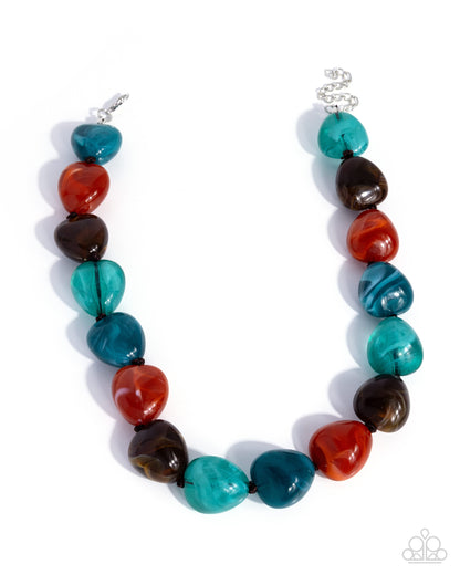 Colorful Contact - Blue - Paparazzi Necklace