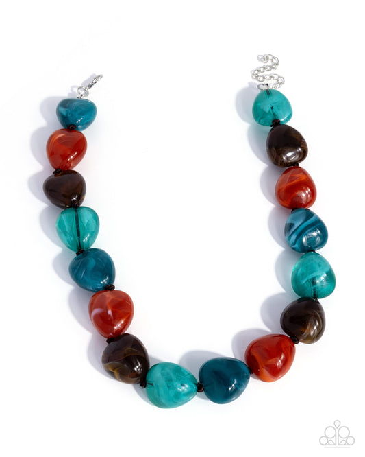 Colorful Contact - Blue - Paparazzi Necklace