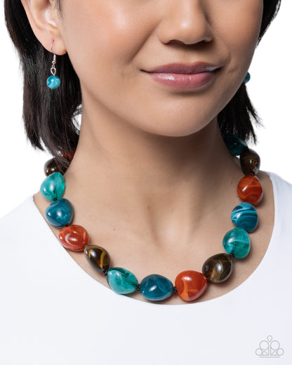 Colorful Contact - Blue - Paparazzi Necklace