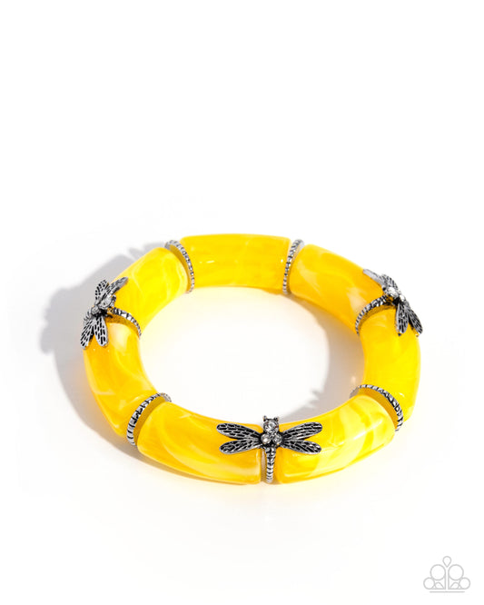 Delicate Dragonfly - Yellow - Paparazzi Bracelet