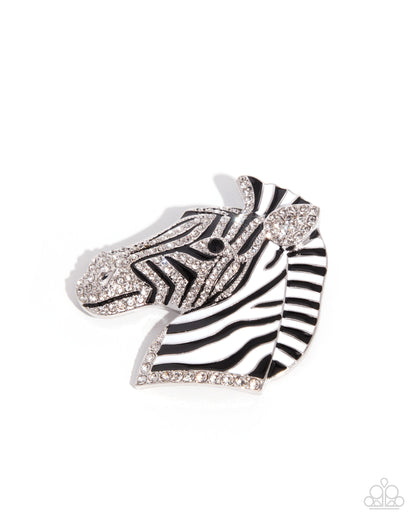 Zebra Pen - Black - Paparazzi Brooch