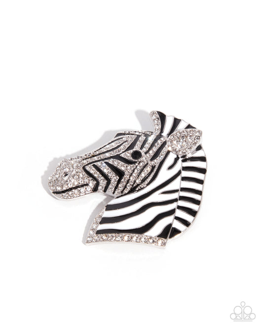 Zebra Pen - Black - Paparazzi Brooch