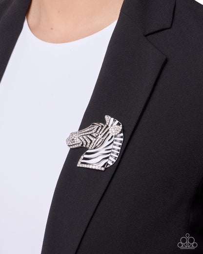 Zebra Pen - Black - Paparazzi Brooch