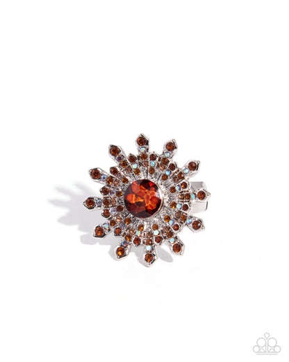 Snowflake Soliloquy - Brown - Paparazzi Ring