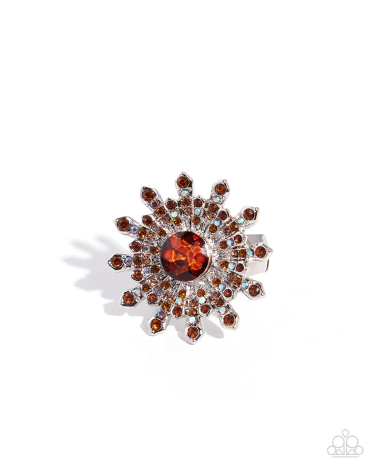 Snowflake Soliloquy - Brown - Paparazzi Ring