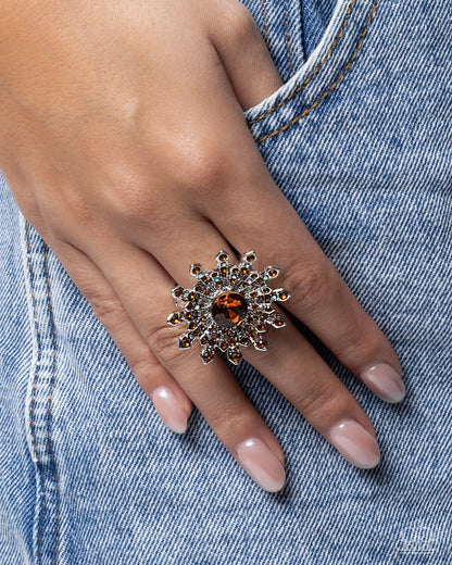 Snowflake Soliloquy - Brown - Paparazzi Ring