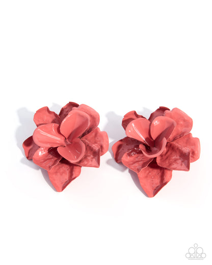 Petaled Pitch - Pink - Paparazzi Post Earrings