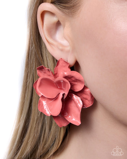 Petaled Pitch - Pink - Paparazzi Post Earrings