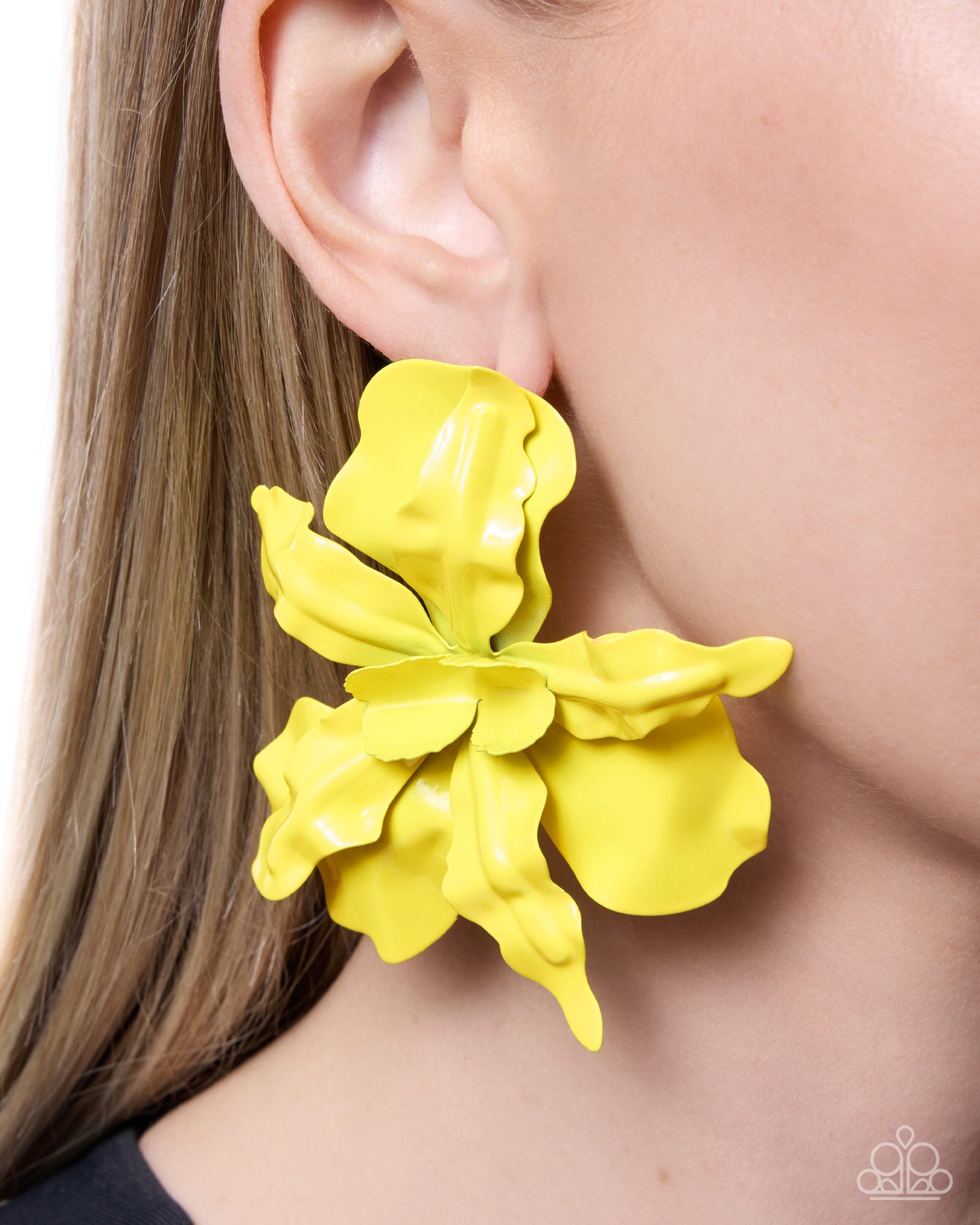 Flourishing Freestyle - Yellow - Paparazzi Post Earrings