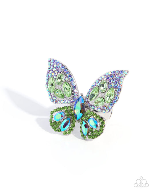 Shimmery Singularity - Green - Paparazzi Ring