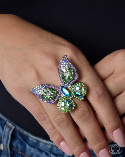 Shimmery Singularity - Green - Paparazzi Ring