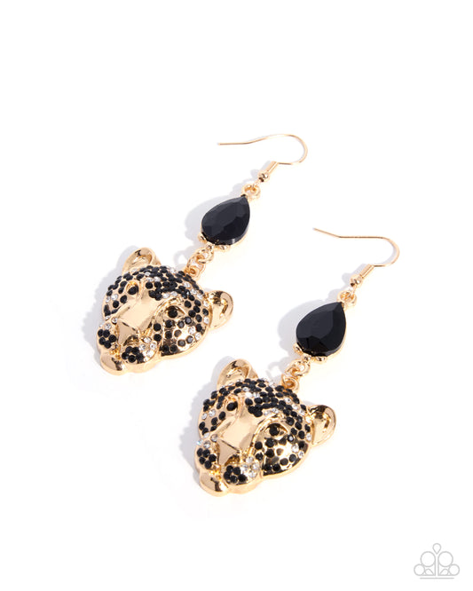 Coming Soon - Leading Leopard - Black - Paparazzi Fish Hook Earrings