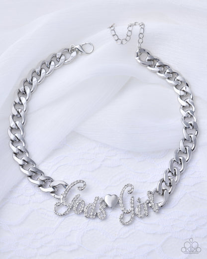 Coming Soon - Shimmery Self-Worth - White - Paparazzi Choker Necklace