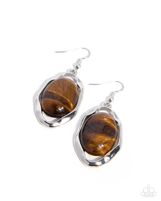 Coming Soon - Stony Song - Brown - Paparazzi Fish Hook Earrings
