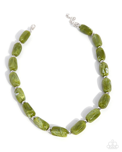 Colorfully Clear - Green - Paparazzi Necklace