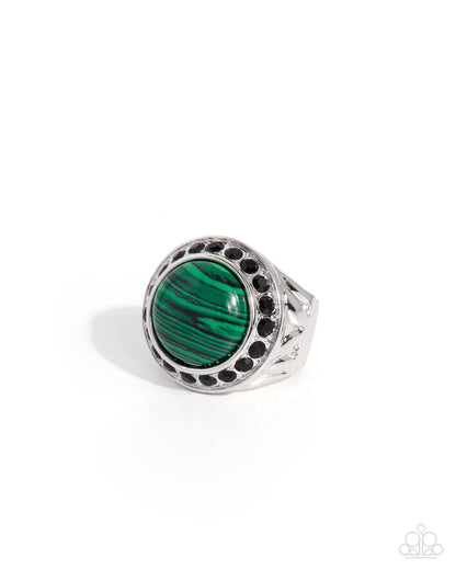 Utterly Enchanted Green Bracelet  and Stone Selfie - Green Paparazzi Ring Set (2-Piece)